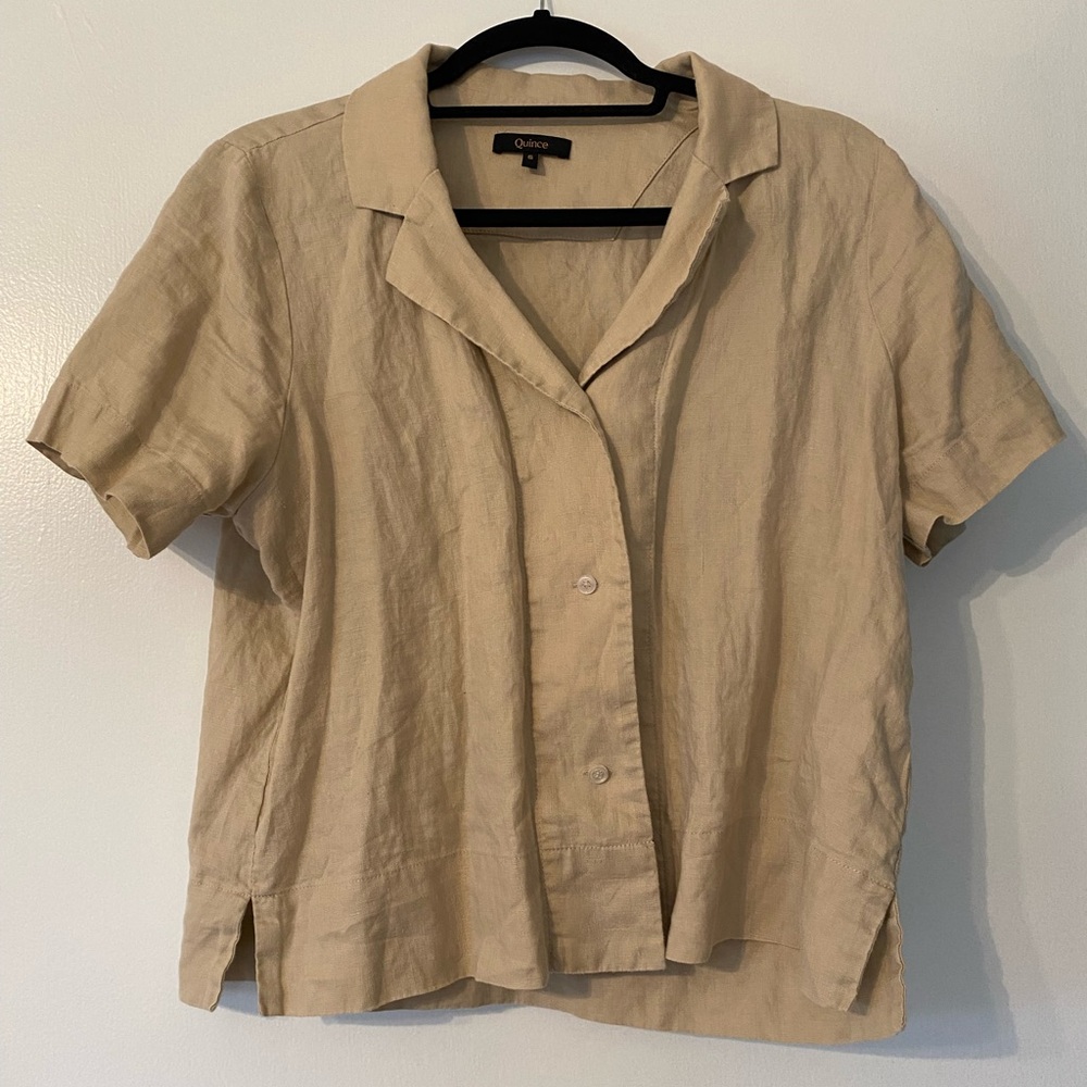 Quince Cream Linen Shirt